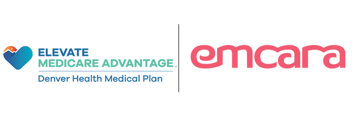 logotipo de Emcara Health y Elevate Medicare Advantage