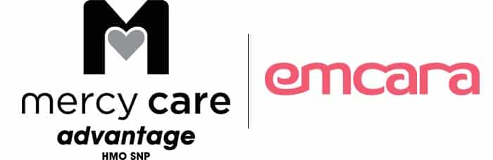 Logo for Mercy Care Advantage (HMO SNP) and Emcara Health!